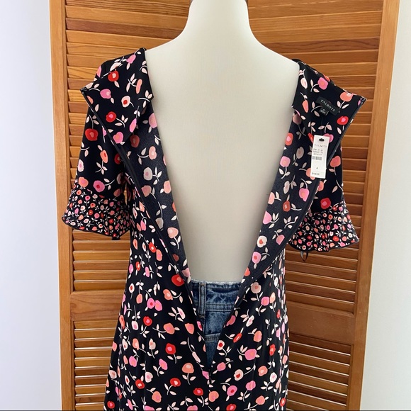 TALBOTS Floral Jewel Neck Shift Short Sleeve Dress - Picture 13 of 16